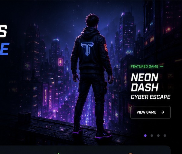 Futuristic city artwork representing TechEdge games